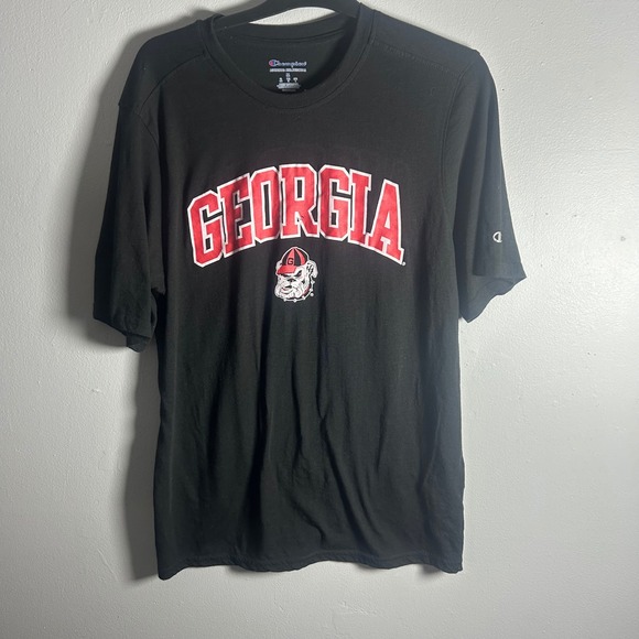 Champion Georgia Bulldogs NCAA Arch Logo Black T Shirt Mens Size Medium - Picture 1 of 5